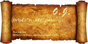 Orbán Jázmin névjegykártya