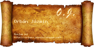 Orbán Jázmin névjegykártya